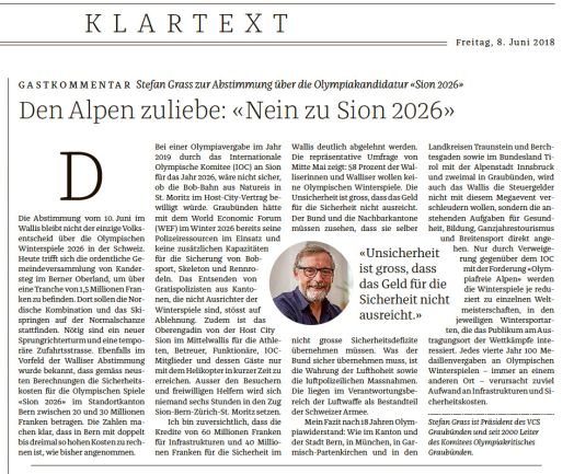 Bündner Tagblatt am 08.06.2018: Zum Lesen aufs Bild klicken...