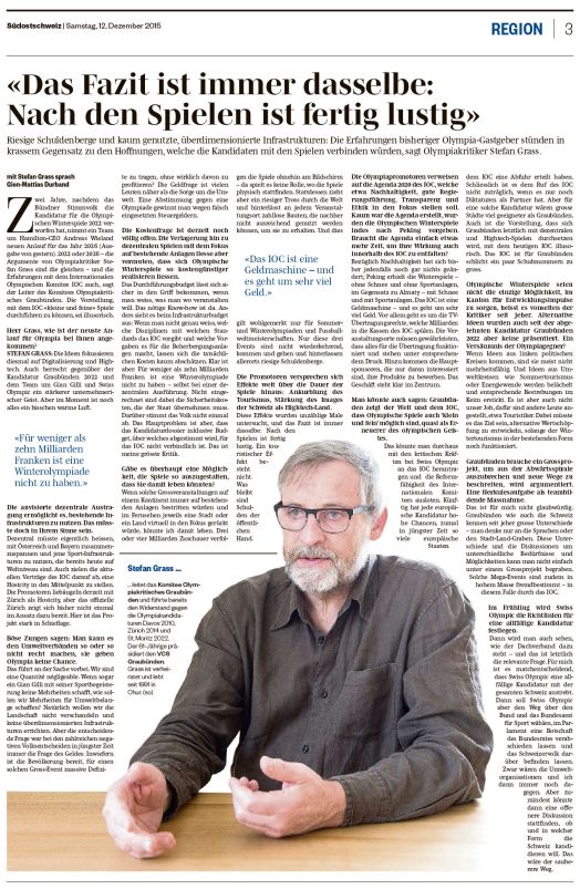 Südostschweiz am 12.12.2015 (zum lesen anklicken)