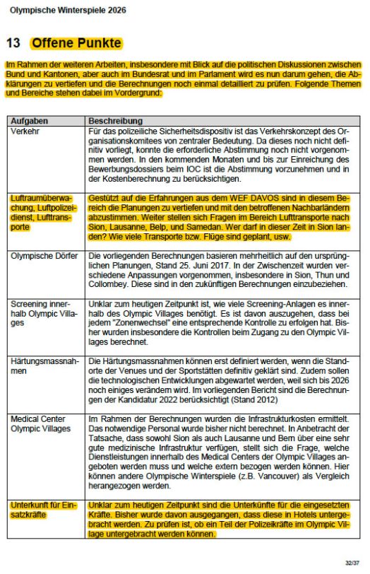 Es sind die noch offenen Punkte die zu Denken geben...