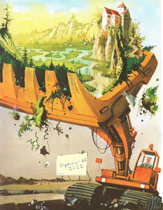 Olympische Spiele können Ihre Lebensgrundlage zerstören! Zu den Nebenwirkungen lesen Sie die IOC-Packungsbeilage oder fragen Sie nach den Ruinen und Schulden vergangener Spiele. 