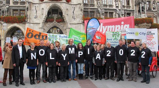 Nolympia vor dem Münchner Rathaus